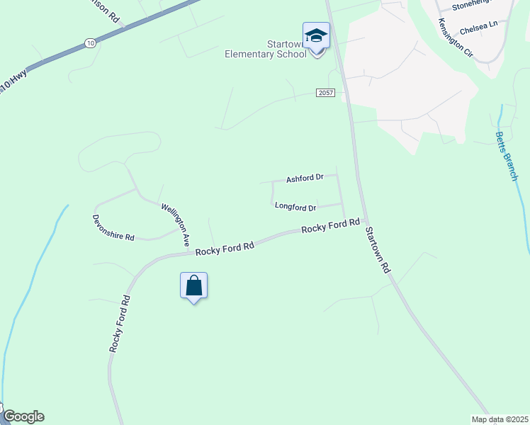 map of restaurants, bars, coffee shops, grocery stores, and more near 2533 Longford Drive in Newton