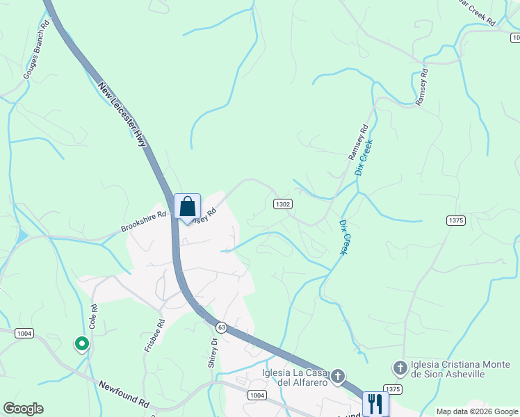 map of restaurants, bars, coffee shops, grocery stores, and more near 65 Ramsey Road in Asheville
