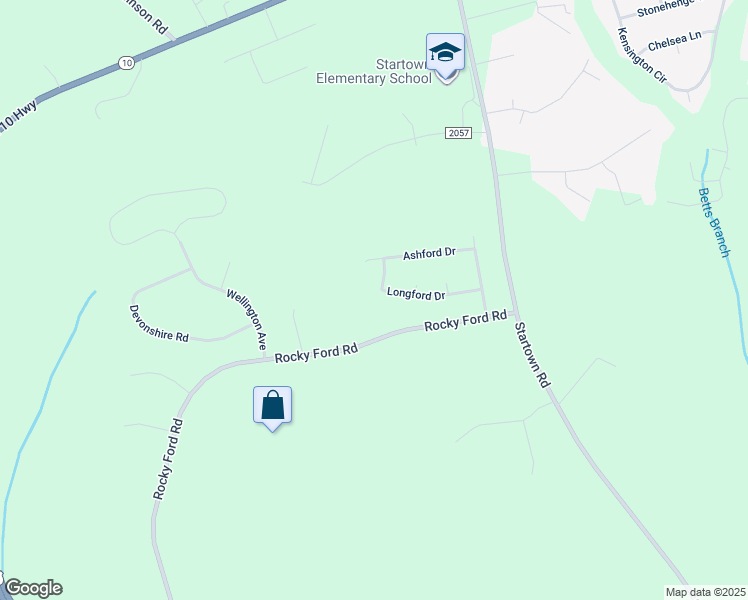 map of restaurants, bars, coffee shops, grocery stores, and more near 2533 Longford Drive in Newton