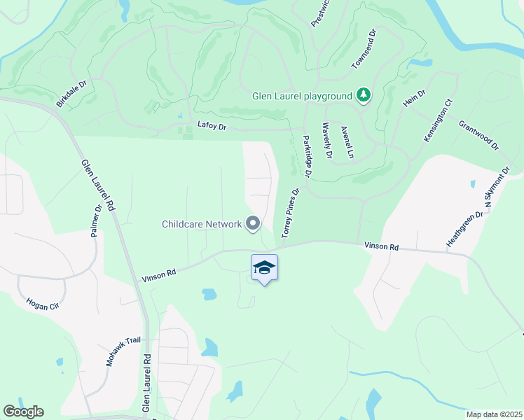map of restaurants, bars, coffee shops, grocery stores, and more near 157 Hawkesburg Drive in Clayton