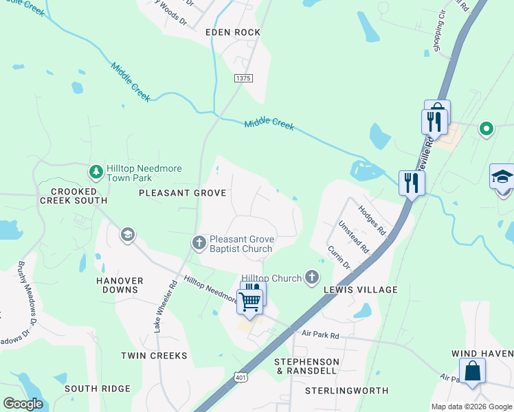 map of restaurants, bars, coffee shops, grocery stores, and more near 2704 Longbury Drive in Fuquay-Varina