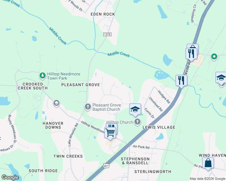 map of restaurants, bars, coffee shops, grocery stores, and more near 2704 Longbury Drive in Fuquay-Varina