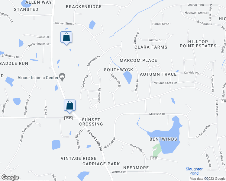 map of restaurants, bars, coffee shops, grocery stores, and more near 5228 Beckwyck Drive in Fuquay Varina