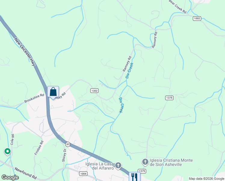 map of restaurants, bars, coffee shops, grocery stores, and more near 116 Ramsey Road in Asheville