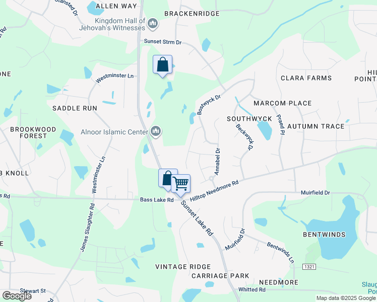 map of restaurants, bars, coffee shops, grocery stores, and more near Copain Cv in Fuquay Varina