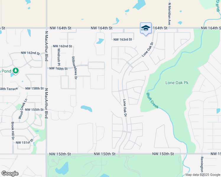 map of restaurants, bars, coffee shops, grocery stores, and more near 15909 Sky Run Drive in Edmond