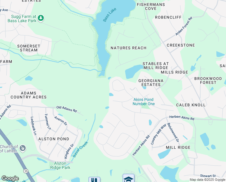 map of restaurants, bars, coffee shops, grocery stores, and more near 2864 Greenbank Mill Drive in Fuquay Varina