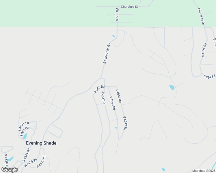 map of restaurants, bars, coffee shops, grocery stores, and more near South 4547 Road in Evening Shade