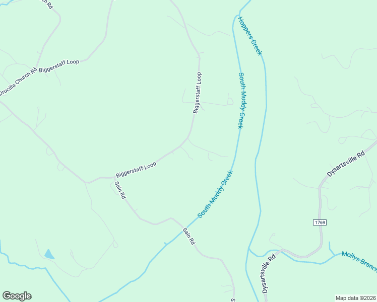 map of restaurants, bars, coffee shops, grocery stores, and more near 1120 Biggerstaff Loop in Nebo