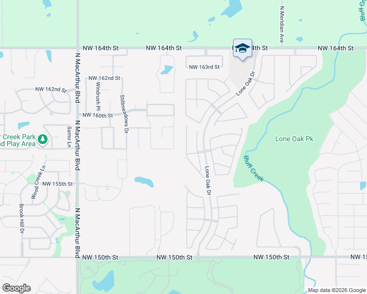 map of restaurants, bars, coffee shops, grocery stores, and more near 15900 Sky Run Drive in Edmond