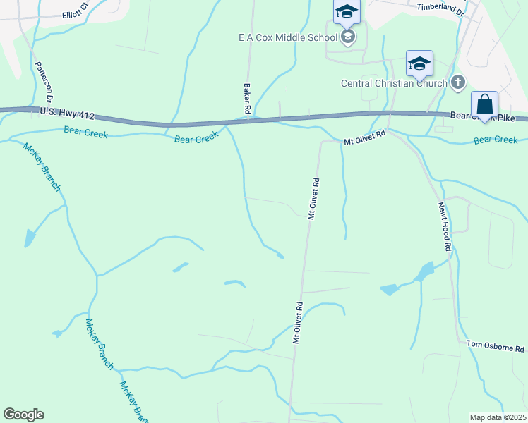 map of restaurants, bars, coffee shops, grocery stores, and more near 1121 Glenwood Drive in Columbia