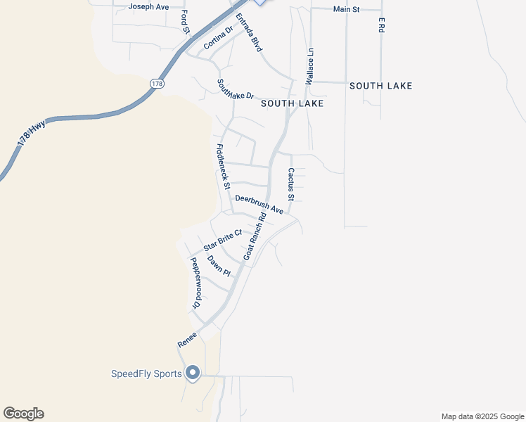 map of restaurants, bars, coffee shops, grocery stores, and more near Goat Ranch Road in Kern County