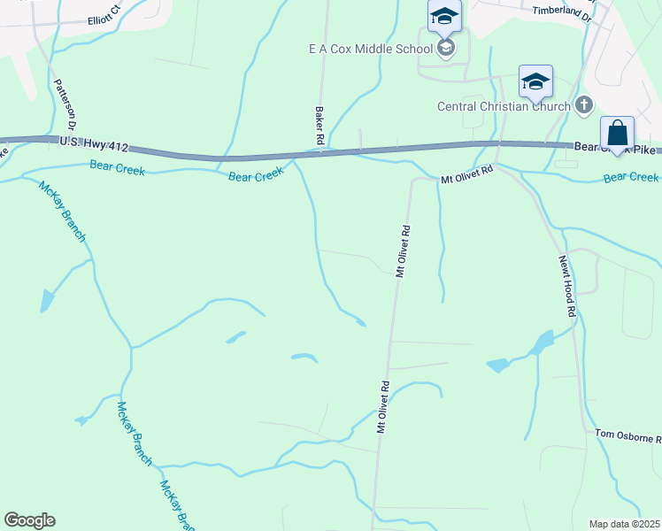 map of restaurants, bars, coffee shops, grocery stores, and more near 1121 Glenwood Drive in Columbia
