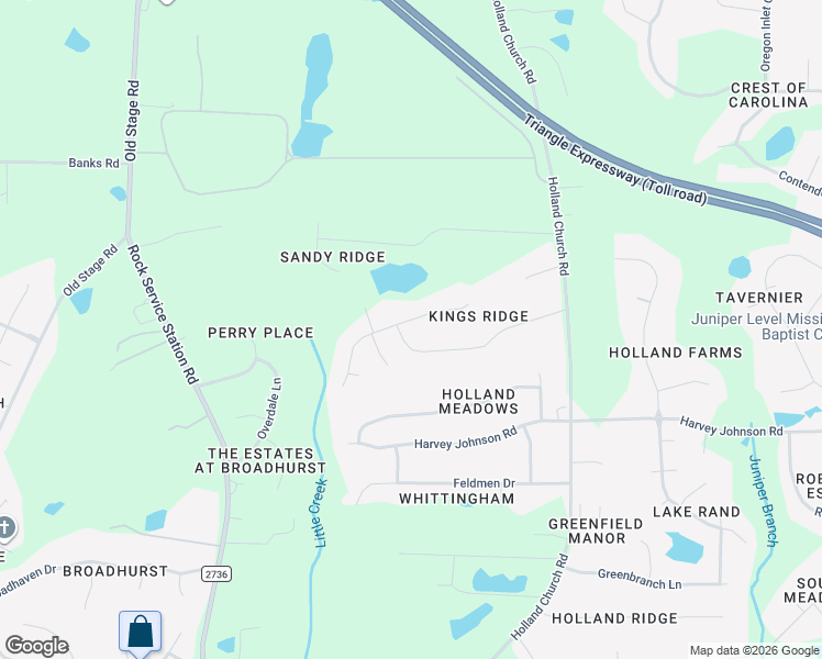 map of restaurants, bars, coffee shops, grocery stores, and more near 460 Kings Hollow Drive in Raleigh