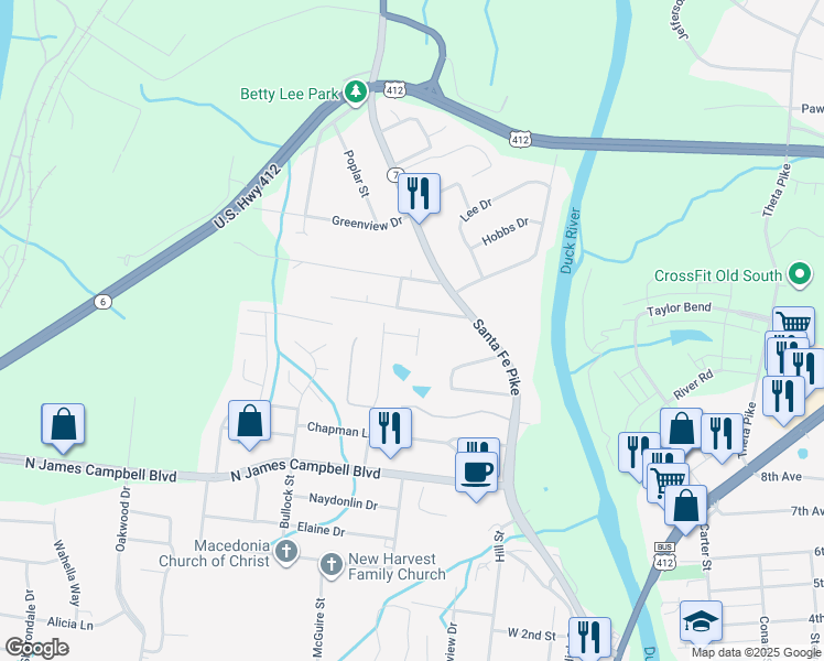 map of restaurants, bars, coffee shops, grocery stores, and more near 109 Glenmont Drive in Columbia