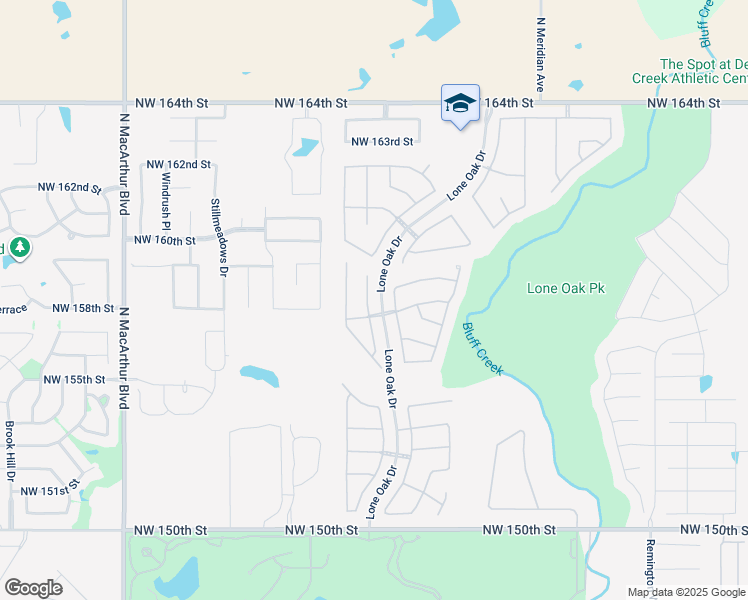 map of restaurants, bars, coffee shops, grocery stores, and more near 15908 Prairie Run Drive in Edmond