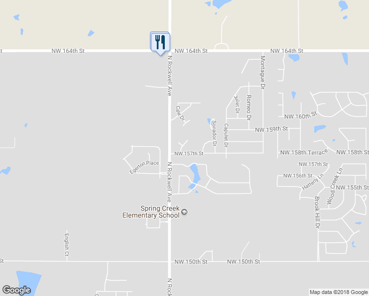 map of restaurants, bars, coffee shops, grocery stores, and more near 15804 Carriage House Road in Edmond