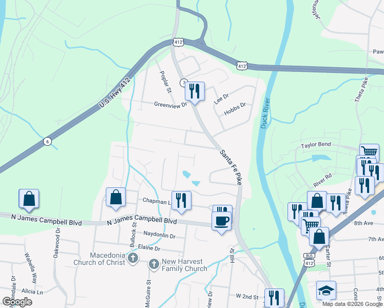 map of restaurants, bars, coffee shops, grocery stores, and more near 109 Glenmont Drive in Columbia