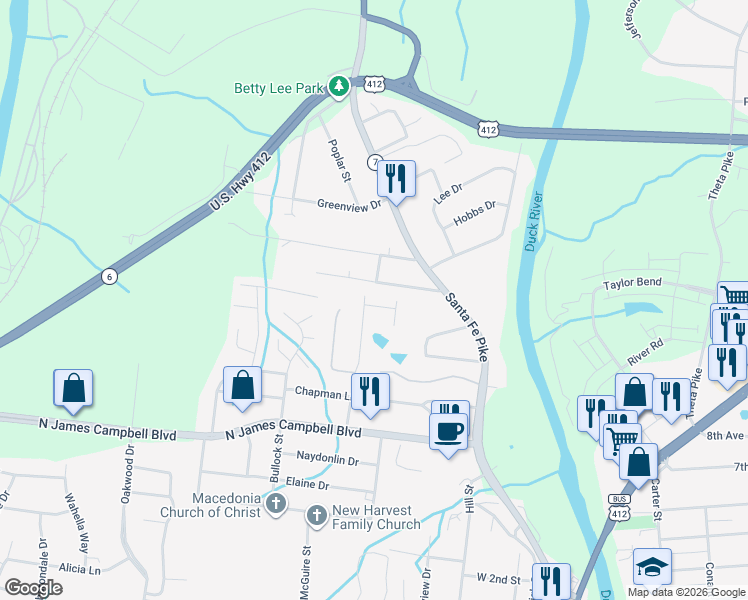 map of restaurants, bars, coffee shops, grocery stores, and more near 218 Nowlin Drive in Columbia