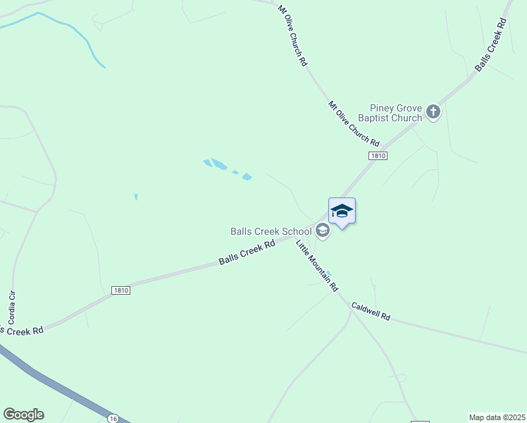 map of restaurants, bars, coffee shops, grocery stores, and more near 2665 Balls Creek Road in Newton