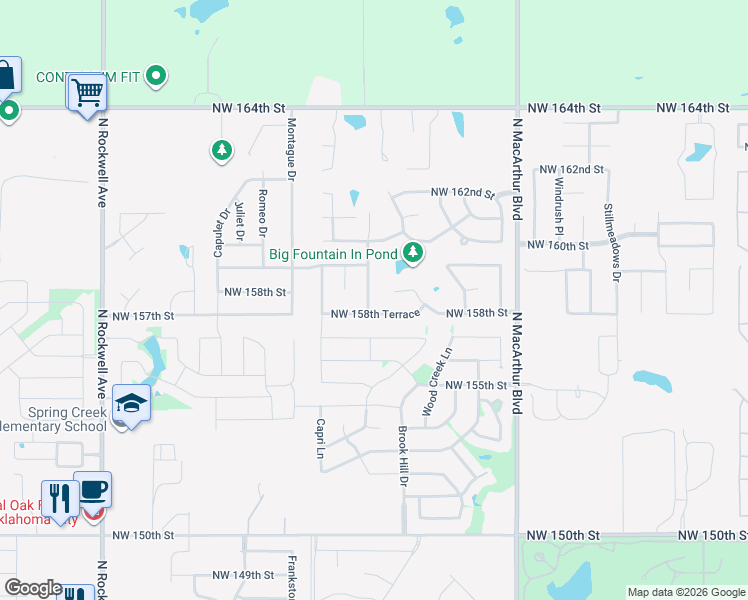 map of restaurants, bars, coffee shops, grocery stores, and more near 15925 Positano Drive in Edmond