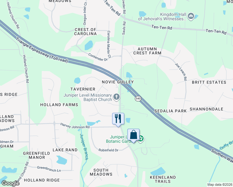 map of restaurants, bars, coffee shops, grocery stores, and more near 9012 Sauls Road in Raleigh