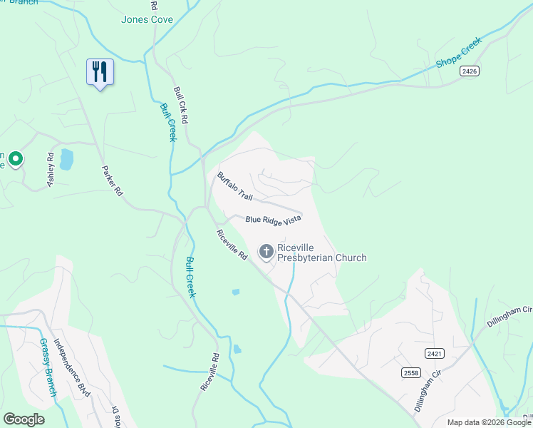 map of restaurants, bars, coffee shops, grocery stores, and more near 226 Blue Ridge Vista in Asheville