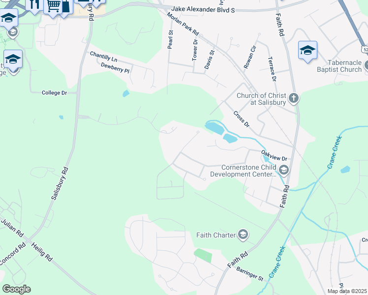 map of restaurants, bars, coffee shops, grocery stores, and more near Oak Haven in Salisbury