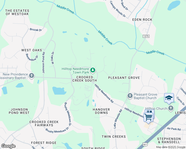 map of restaurants, bars, coffee shops, grocery stores, and more near 4621 Shady Greens Drive in Fuquay-Varina