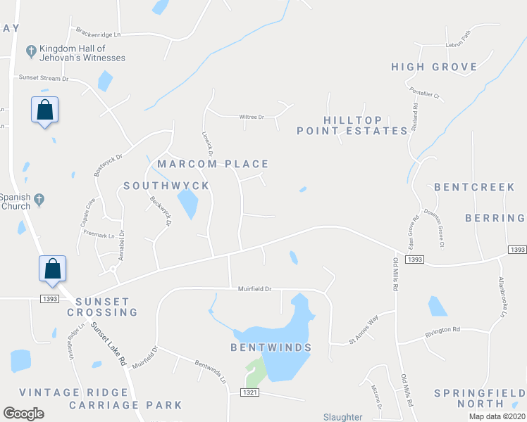 map of restaurants, bars, coffee shops, grocery stores, and more near 3904 Autumn Creek Drive in Fuquay-Varina