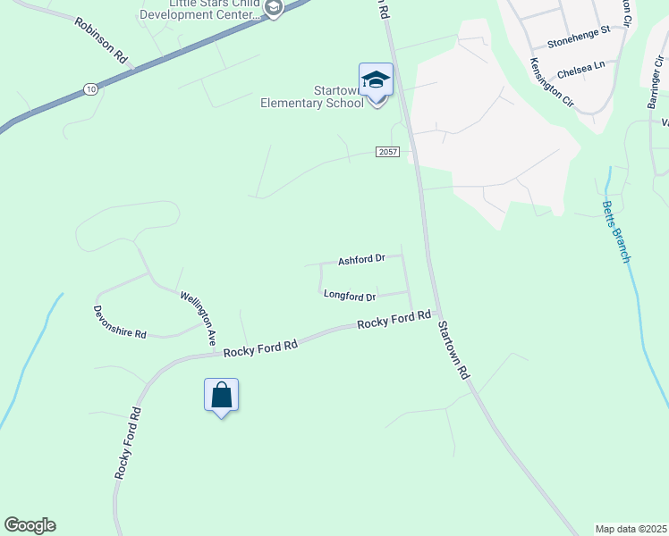 map of restaurants, bars, coffee shops, grocery stores, and more near 2505 Ashford Drive in Newton