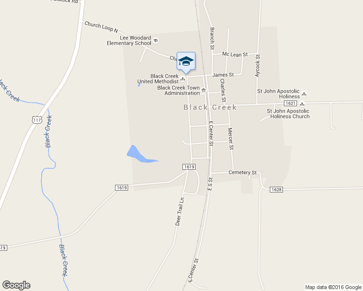 map of restaurants, bars, coffee shops, grocery stores, and more near 510 Church Street in Black Creek
