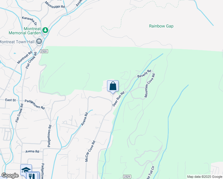 map of restaurants, bars, coffee shops, grocery stores, and more near 28 Lookout Terrace Road in Black Mountain