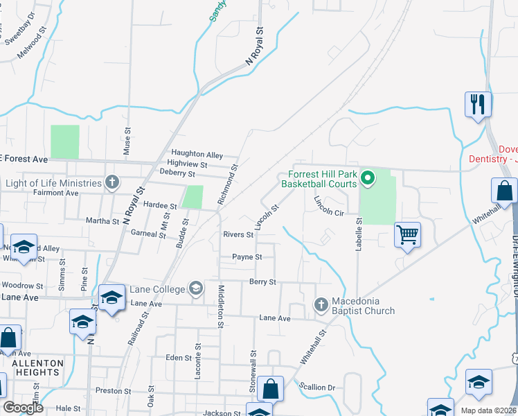 map of restaurants, bars, coffee shops, grocery stores, and more near 30 Courtney Cove in Jackson