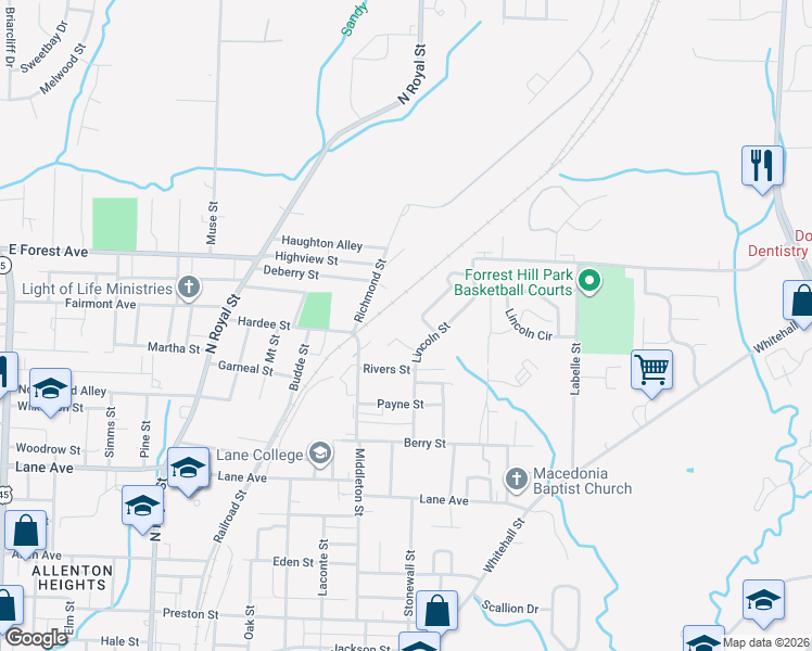 map of restaurants, bars, coffee shops, grocery stores, and more near 30 Courtney Cove in Jackson