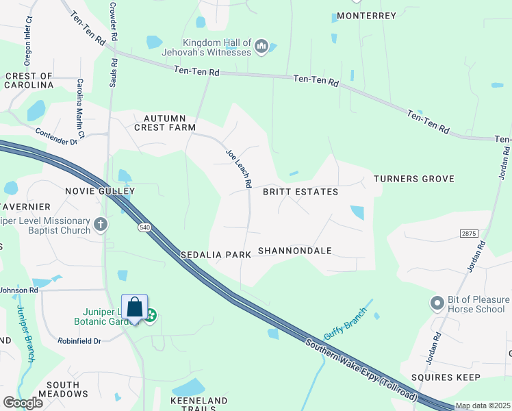 map of restaurants, bars, coffee shops, grocery stores, and more near 10025 Joe Leach Road in Raleigh
