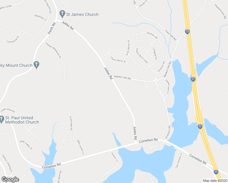 map of restaurants, bars, coffee shops, grocery stores, and more near 290 Judas Road in Mooresville