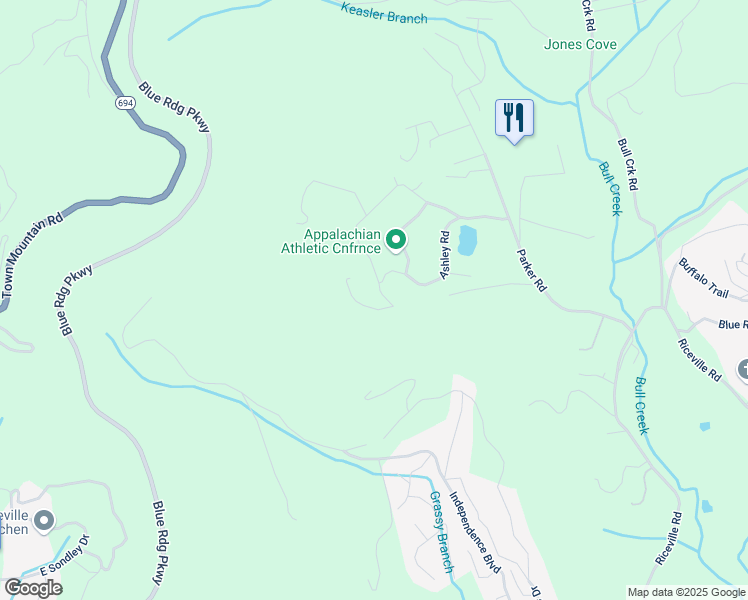 map of restaurants, bars, coffee shops, grocery stores, and more near 71 Mark Twain Road in Asheville