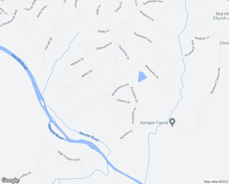 map of restaurants, bars, coffee shops, grocery stores, and more near Bonaventure Drive in Clayton
