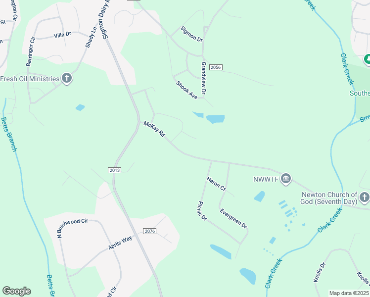 map of restaurants, bars, coffee shops, grocery stores, and more near 1642 McKay Road in Newton