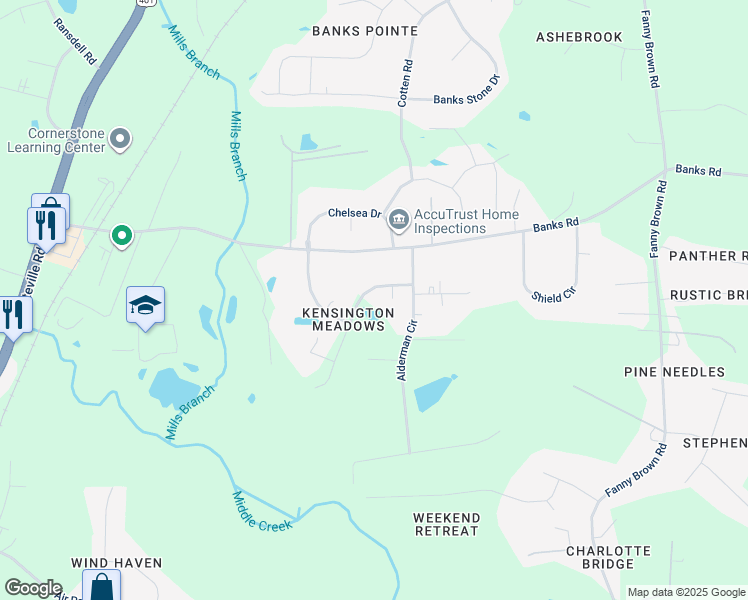map of restaurants, bars, coffee shops, grocery stores, and more near 3317 Highgate Road in Raleigh