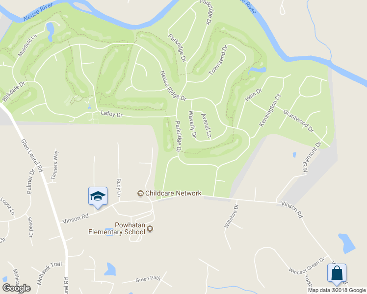 map of restaurants, bars, coffee shops, grocery stores, and more near 302 Parkridge Drive in Clayton