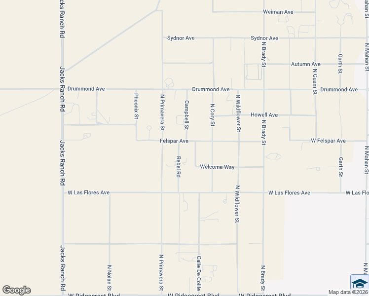 map of restaurants, bars, coffee shops, grocery stores, and more near 650 Rebel Road in Ridgecrest