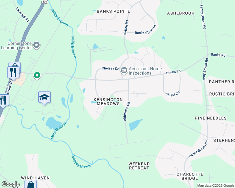 map of restaurants, bars, coffee shops, grocery stores, and more near 3317 Highgate Road in Raleigh