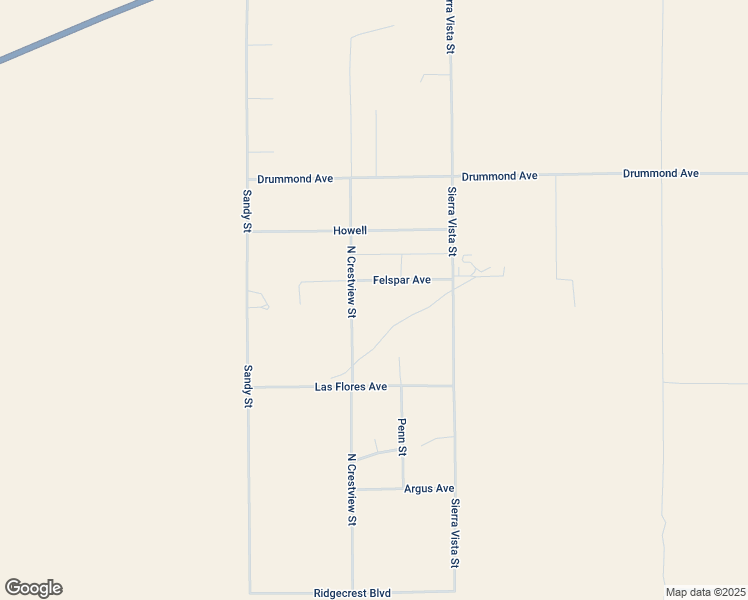 map of restaurants, bars, coffee shops, grocery stores, and more near Felspar Avenue in Inyokern