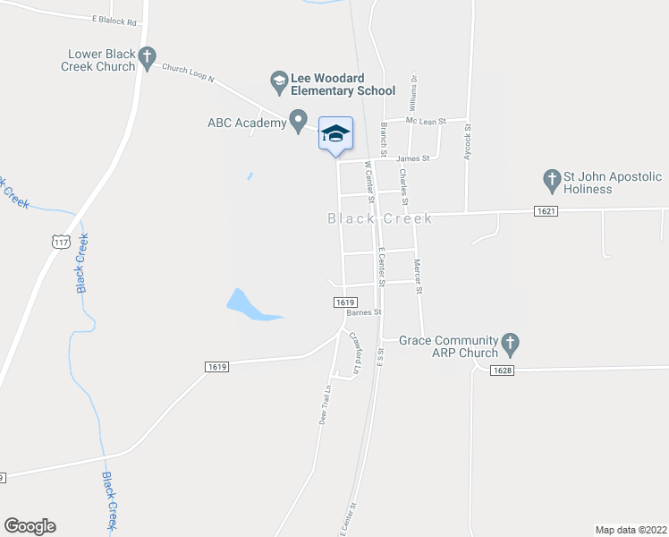 map of restaurants, bars, coffee shops, grocery stores, and more near 510 Church Street in Black Creek