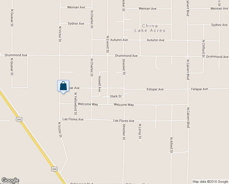 map of restaurants, bars, coffee shops, grocery stores, and more near 4524 Stark Street in Ridgecrest