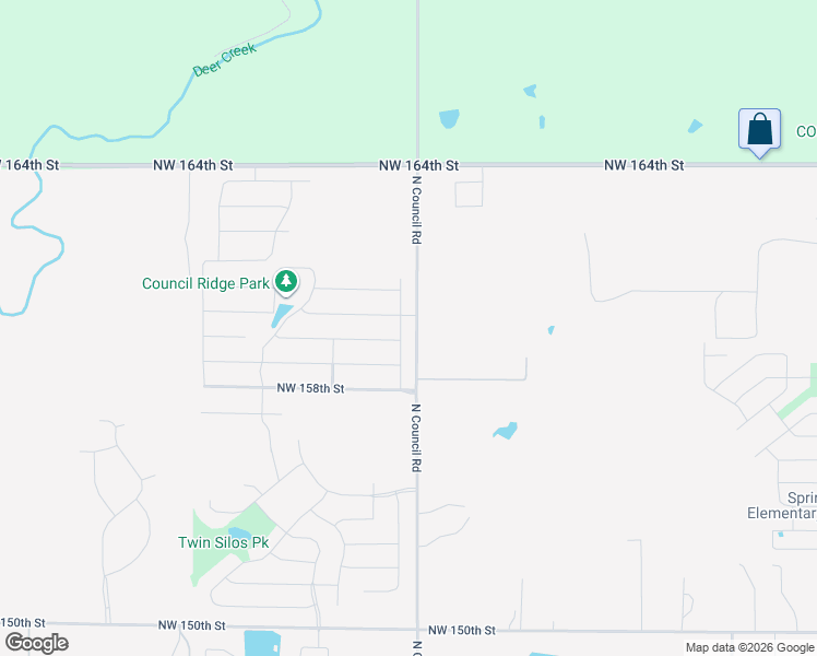 map of restaurants, bars, coffee shops, grocery stores, and more near 16104 Mendoza Drive in Edmond