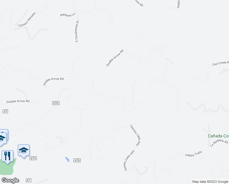 map of restaurants, bars, coffee shops, grocery stores, and more near 36 Camino Quien Sabe in Santa Fe