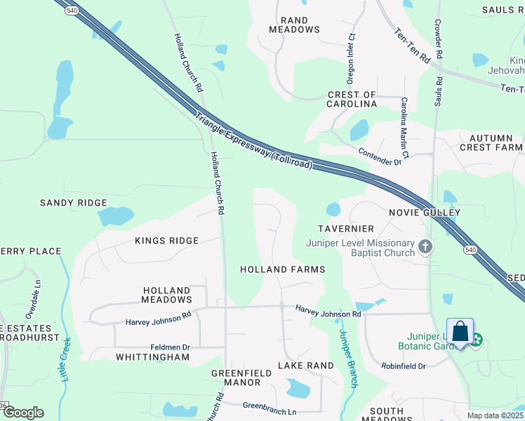 map of restaurants, bars, coffee shops, grocery stores, and more near 5408 Holland Farms Way in Raleigh